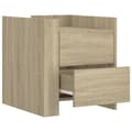 Miniatyrbilde 8 av 11: vidaXL Nattbord 2 stk sonoma eik 45x50x50 cm konstruert tre