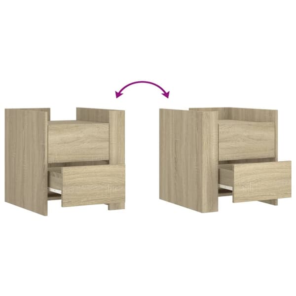 vidaXL Nattbord 2 stk sonoma eik 45x50x50 cm konstruert tre