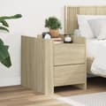 Miniatyrbilde 2 av 11: vidaXL Nattbord 2 stk sonoma eik 45x50x50 cm konstruert tre