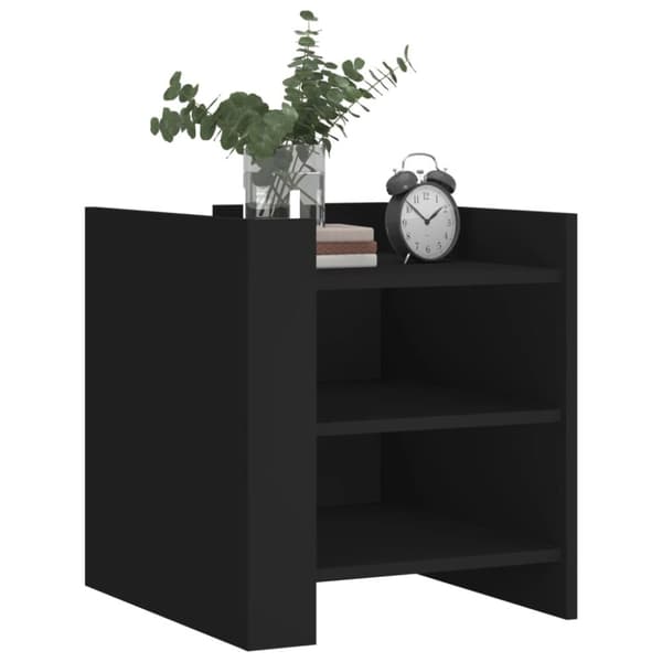 vidaXL Yöpöytä musta 45x50x50 cm tekninen puu