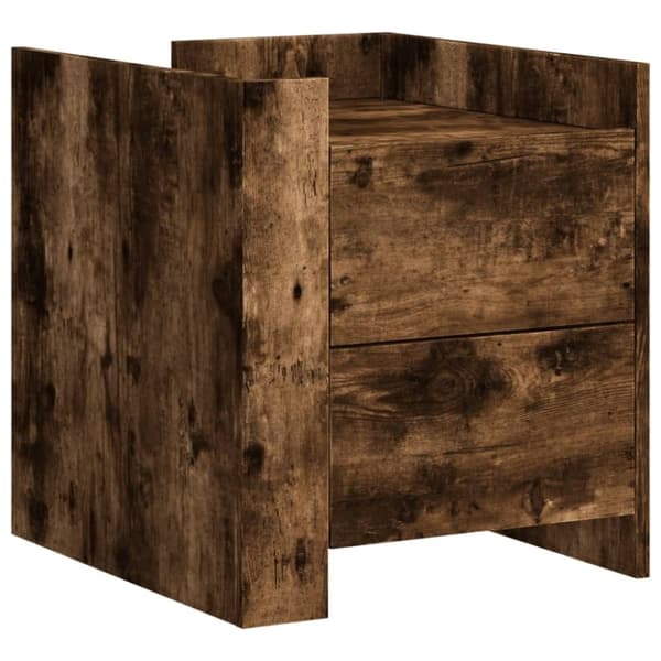 vidaXL Sängbord rökfärgad ek 45x50x50 cm konstruerat trä