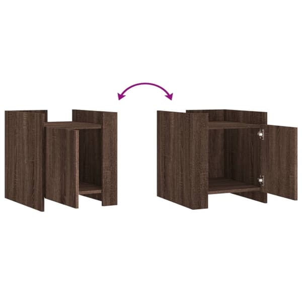 vidaXL Nattbord brun eik 45x50x50 cm konstruert tre