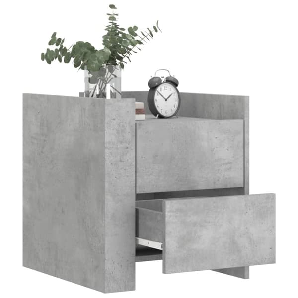 vidaXL Nattbord betonggrå 45x50x50 cm konstruert tre