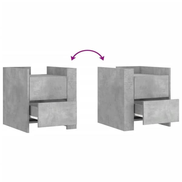 vidaXL Nattbord betonggrå 45x50x50 cm konstruert tre
