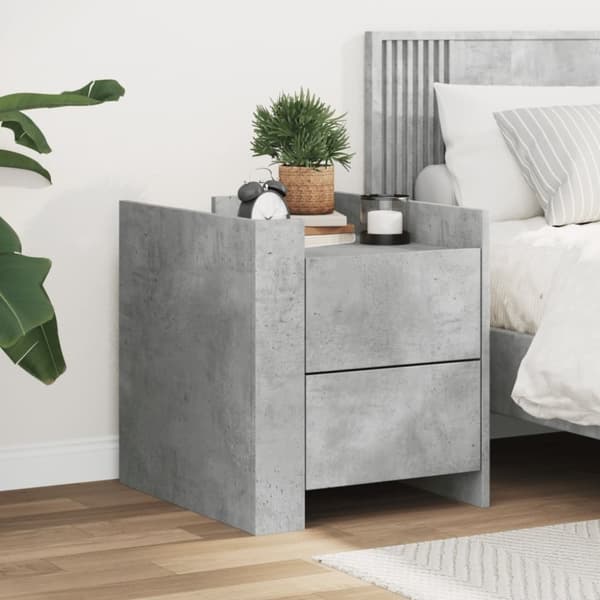 vidaXL Nattbord betonggrå 45x50x50 cm konstruert tre