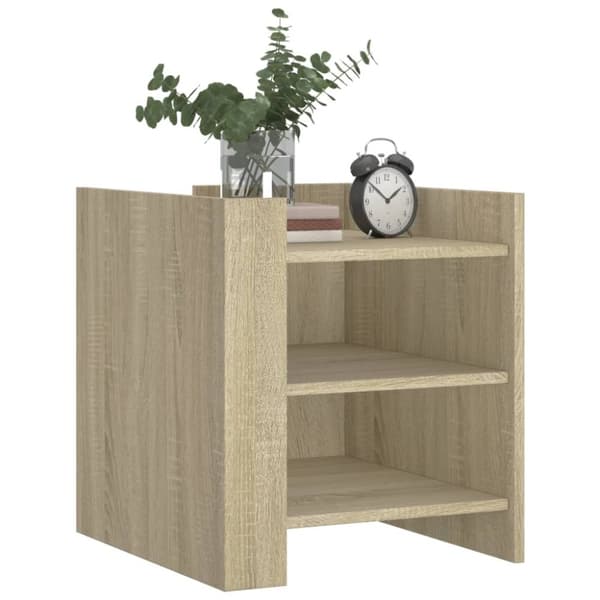 vidaXL sengebord 45x50x50 cm konstrueret træ sonoma-eg