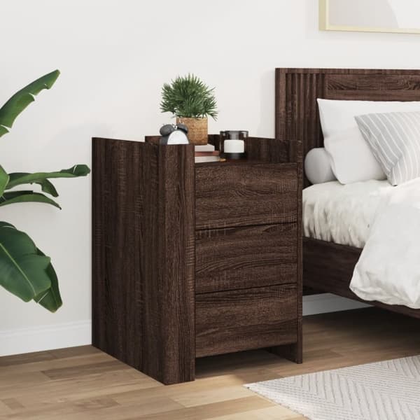 vidaXL Nattbord brun eik 45x50x65 cm konstruert tre