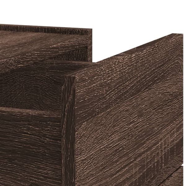 vidaXL Veggmontert nattbord brun eik 45x30x35 cm