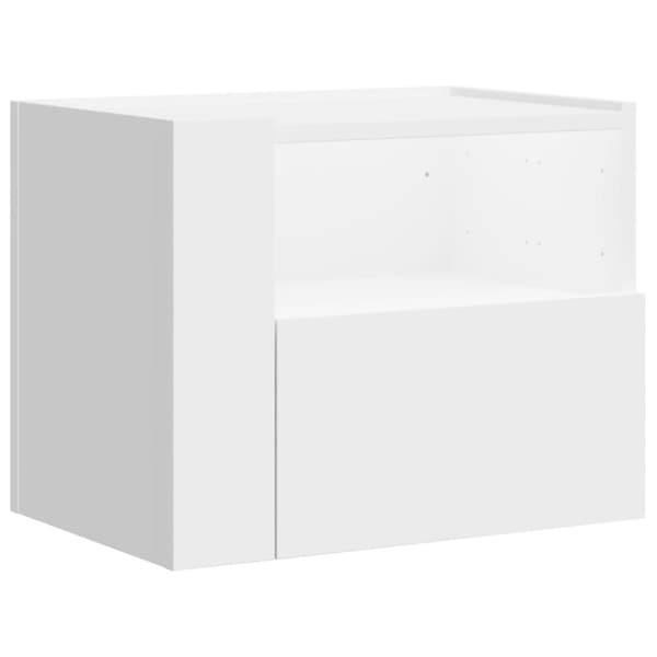 vidaXL Väggmonterat sängbord vit 45x30x35 cm