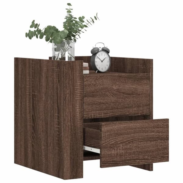 vidaXL Nattbord brun eik 45x50x50 cm konstruert tre