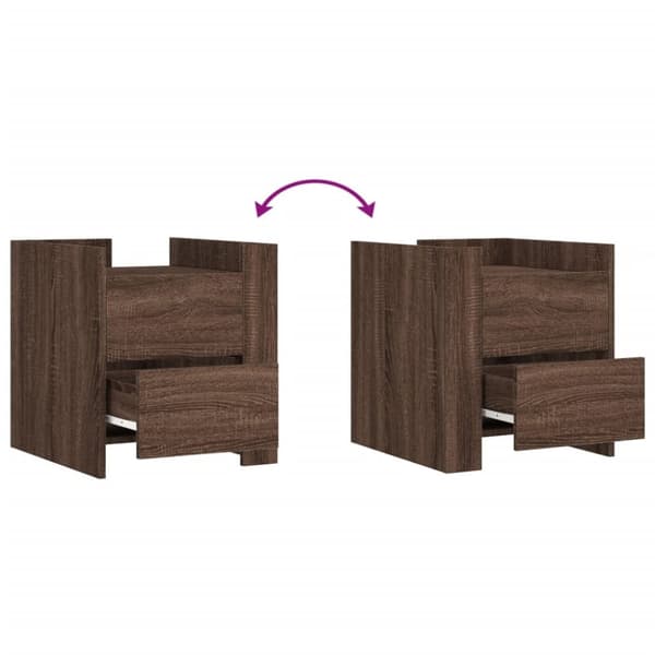 vidaXL Nattbord brun eik 45x50x50 cm konstruert tre