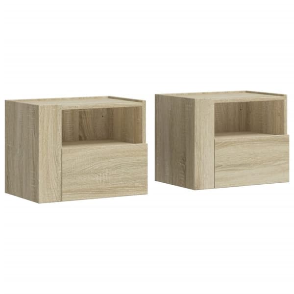 vidaXL Veggmonterte nattbord 2 stk sonoma eik 45x30x35 cm