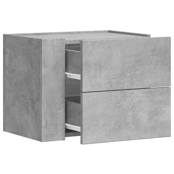 vidaXL Veggmonterte nattbord 2 stk betonggrå 45x30x35 cm