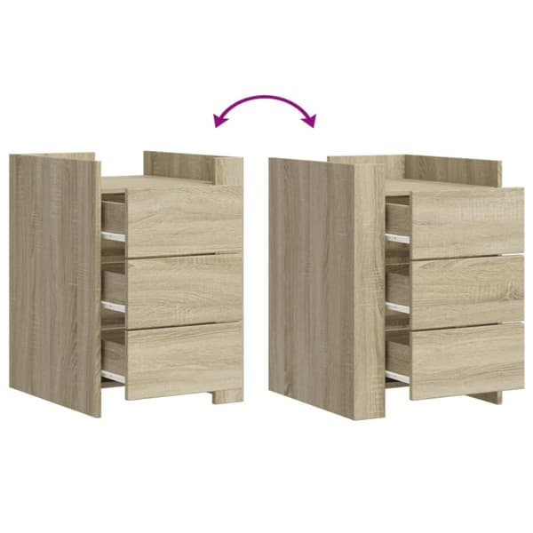 vidaXL Nattbord sonoma eik 45x50x65 cm konstruert tre