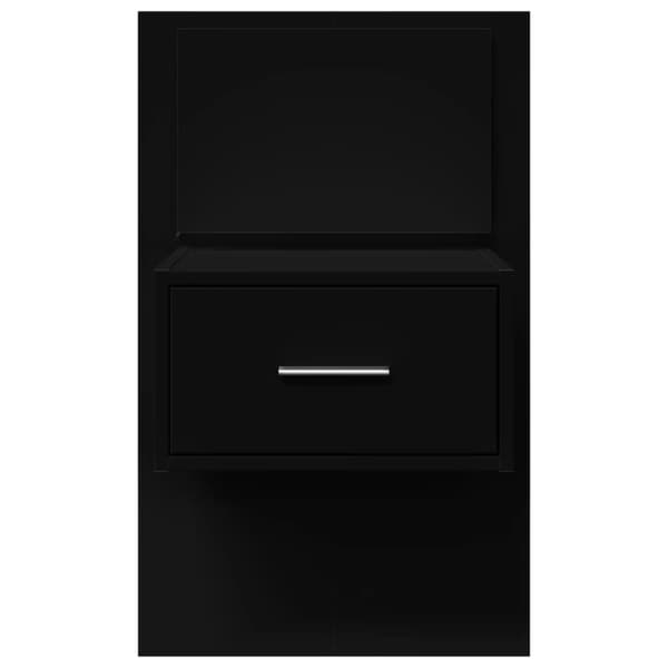 vidaXL Väggmonterade sängbord med LED-lampor 2 st svart