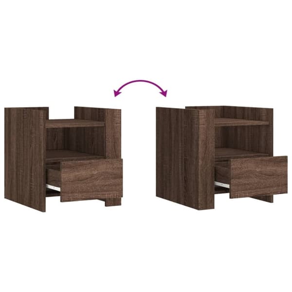 vidaXL Nattbord brun eik 45x50x50 cm konstruert tre