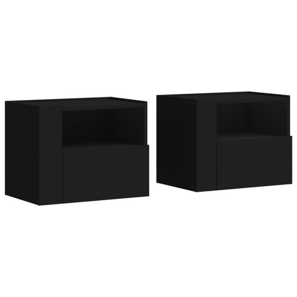 vidaXL væghængte sengeborde 2 stk. 45x30x35 cm sort