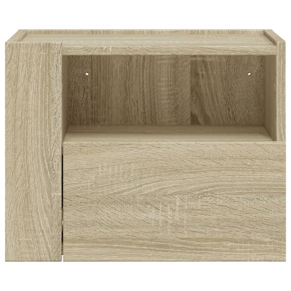 vidaXL Seinäkiinnitettävät yöpöydät 2 kpl Sonoma-tammi 45x30x35 cm