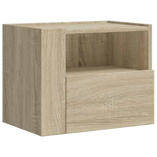vidaXL Seinäkiinnitettävät yöpöydät 2 kpl Sonoma-tammi 45x30x35 cm