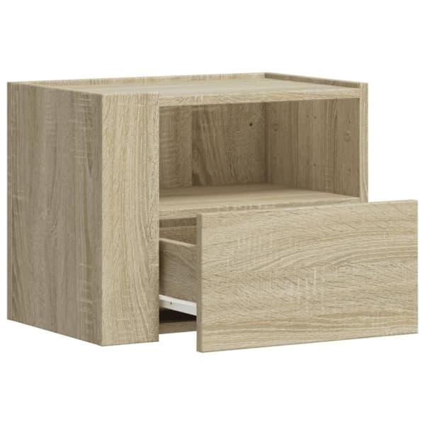 vidaXL Seinäkiinnitettävät yöpöydät 2 kpl Sonoma-tammi 45x30x35 cm