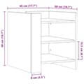 Pikkukuva 11 / 11: vidaXL Yöpöytä betoninharmaa 45x50x50 cm tekninen puu
