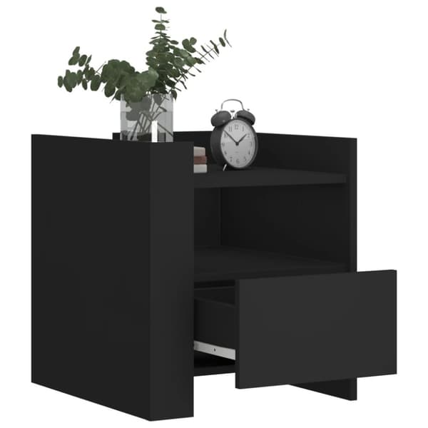 vidaXL sengebord 45x50x50 cm konstrueret træ sort