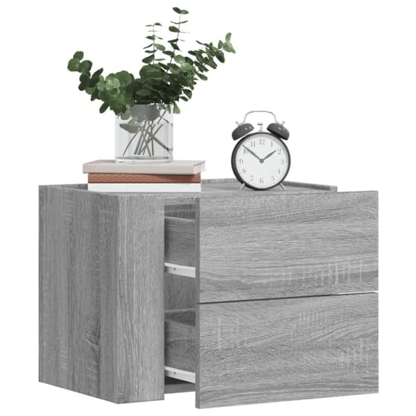 vidaXL væghængt sengebord 45x30x35 cm grå sonoma-eg