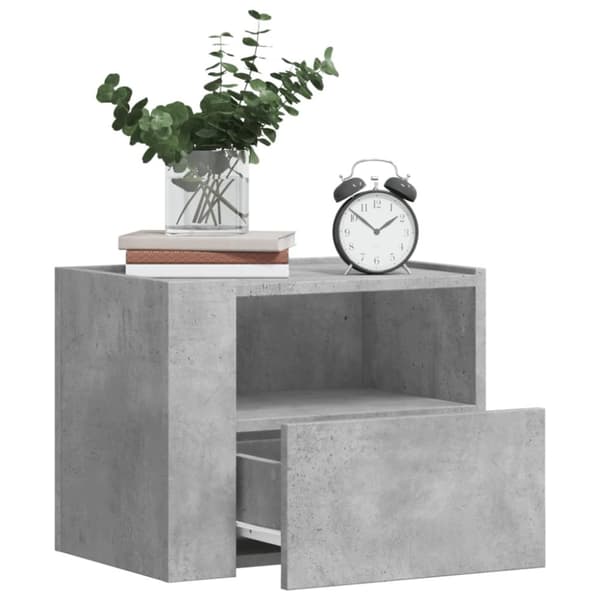 vidaXL væghængt sengebord 45x30x35 cm betongrå