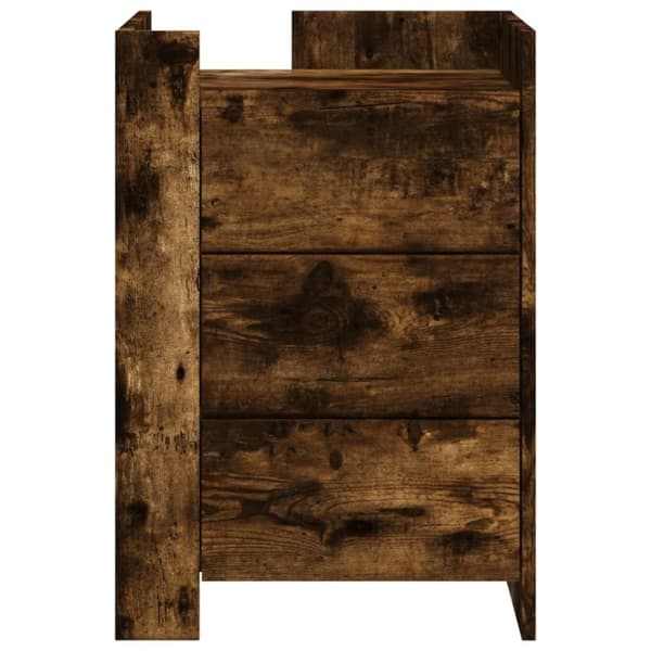 vidaXL sengebord 45x50x65 cm konstrueret træ røget egetræsfarve