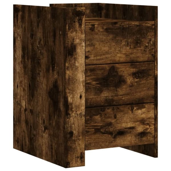 vidaXL sengebord 45x50x65 cm konstrueret træ røget egetræsfarve