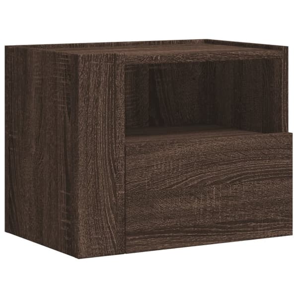 vidaXL væghængte sengeborde 2 stk. 45x30x35 cm brun egetræsfarve