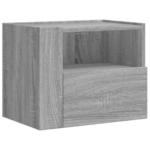 vidaXL Veggmonterte nattbord 2 stk grå sonoma 45x30x35 cm