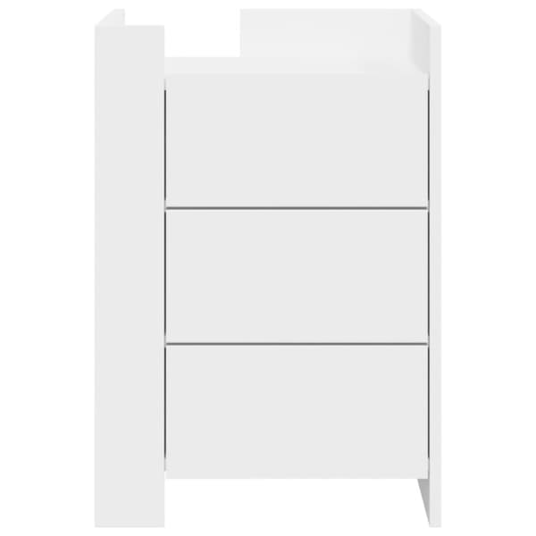 vidaXL Nattbord hvit 45x50x65 cm konstruert tre