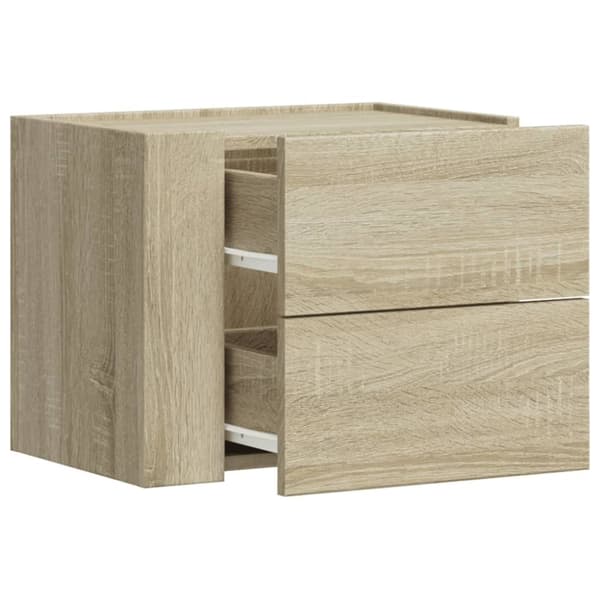 vidaXL væghængte sengeborde 2 stk. 45x30x35 cm sonoma-eg