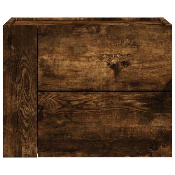 vidaXL væghængte sengeborde 2 stk. 45x30x35 cm røget egetræsfarve