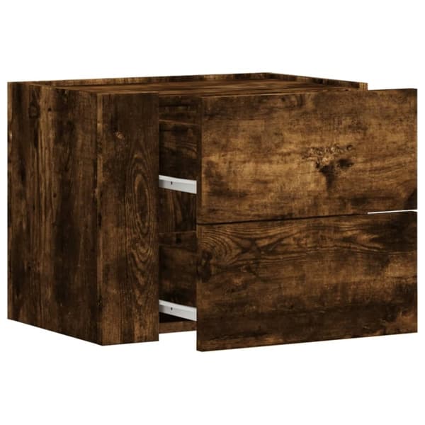 vidaXL væghængte sengeborde 2 stk. 45x30x35 cm røget egetræsfarve