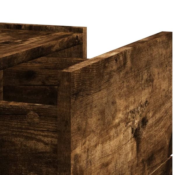 vidaXL væghængte sengeborde 2 stk. 45x30x35 cm røget egetræsfarve