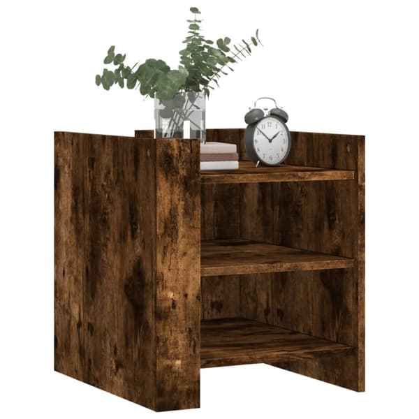 vidaXL Nattbord røkt eik 45x50x50 cm konstruert tre
