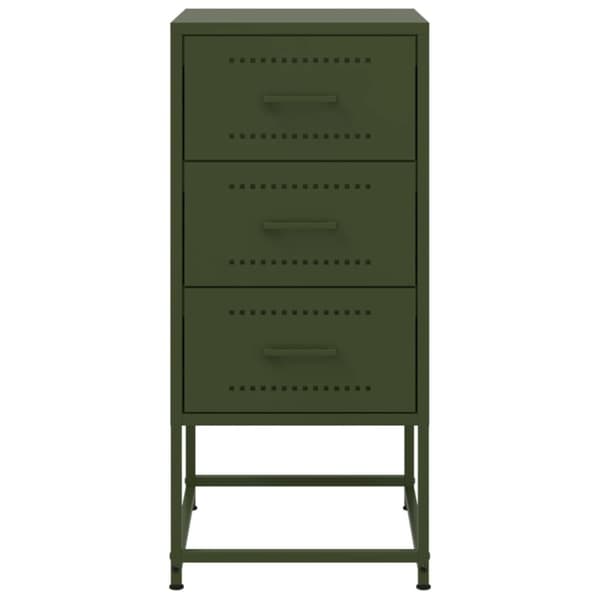 vidaXL sengeborde 2 stk. 36x39x78 cm stål olivengrøn