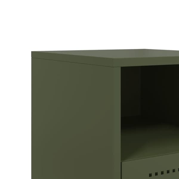 vidaXL sengeborde 2 stk. 36x39x60,5 cm stål olivengrøn