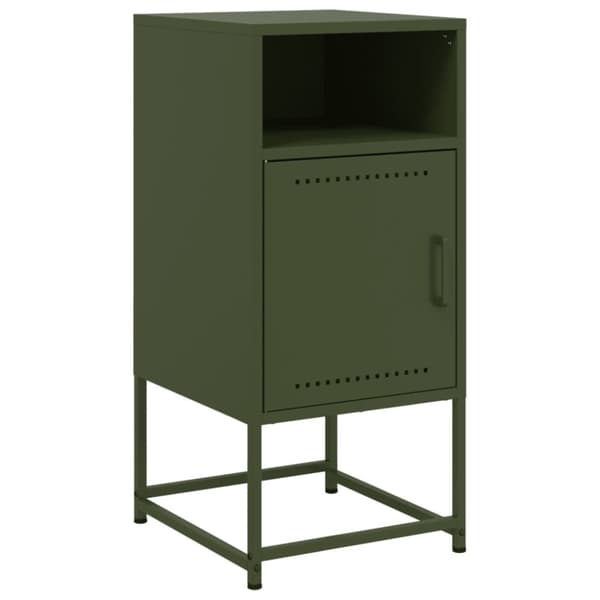 vidaXL sengeborde 2 stk. 36x39x78 cm stål olivengrøn