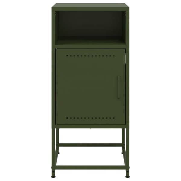 vidaXL sengeborde 2 stk. 36x39x78 cm stål olivengrøn