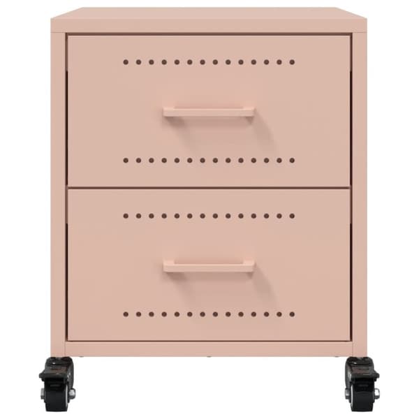 vidaXL Nattbord rosa 36x39x43,5 cm stål