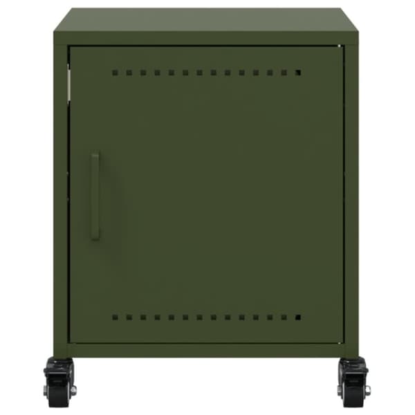 vidaXL Nattbord 2 stk olivengrønn 36x39x43,5 cm stål