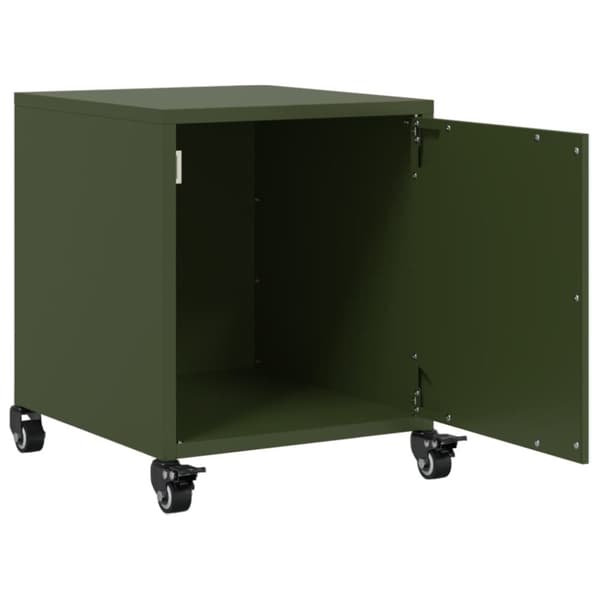 vidaXL Nattbord 2 stk olivengrønn 36x39x43,5 cm stål