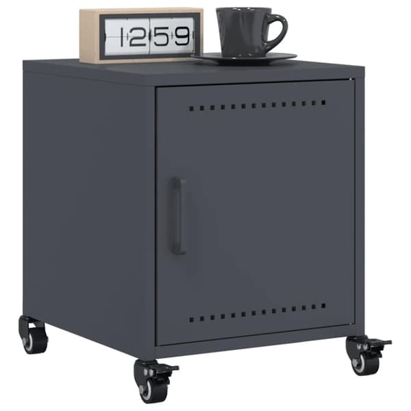 vidaXL Nattbord 2 stk antrasitt 36x39x43,5 cm stål