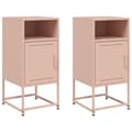Miniatyrbilde 3 av 11: vidaXL Nattbord 2 stk rosa 36x39x78 cm stål