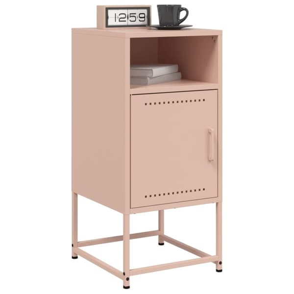 vidaXL Nattbord 2 stk rosa 36x39x78 cm stål