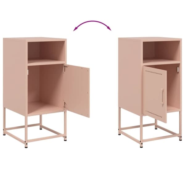vidaXL Nattbord 2 stk rosa 36x39x78 cm stål