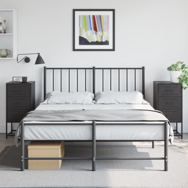 vidaXL sengeborde 2 stk. 36x39x78 cm stål sort